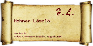 Hohner László névjegykártya