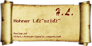 Hohner László névjegykártya